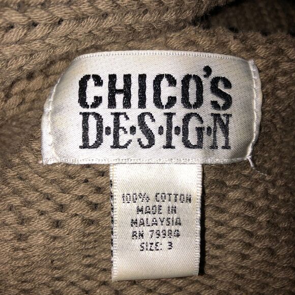 Chicos Design Womens XL 3 Green Knit 3/4 Sleeve Boat Neck Sweater Top Shirt - Picture 7 of 8